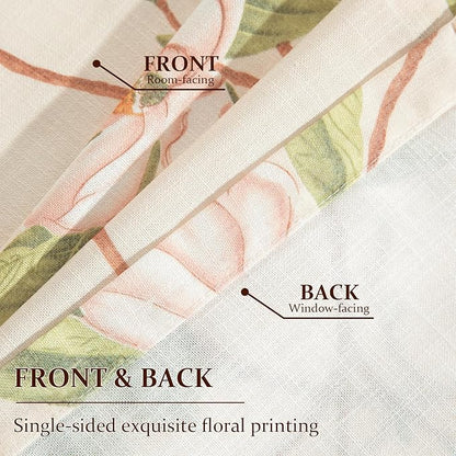 Leeva Pink Floral Printing Kitchen Curtain Valances, Rod Pocket Light Filtering - Image 5