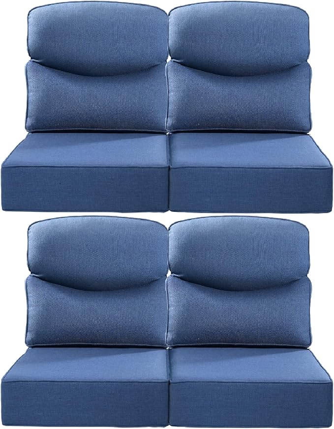 Luxury 24x24x6 Inch Smile Patio Dining Chair Cushions Set of 4 by ACTREST