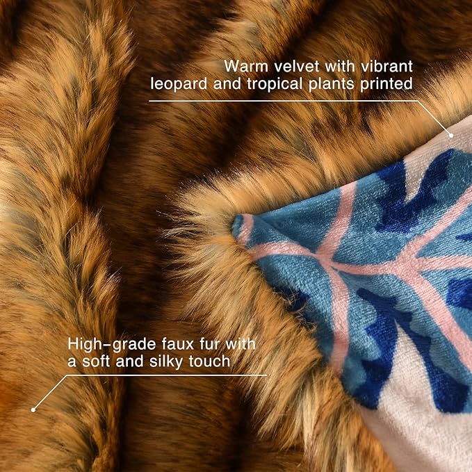 HORIMOTE HOME Reversible Faux Fur Throw Blanket, - Image 6