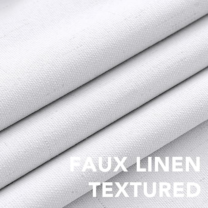 H.VERSAILTEX Primitive Linen Curtains 100% Blackout Curtain Drapes Burlap - Image 4