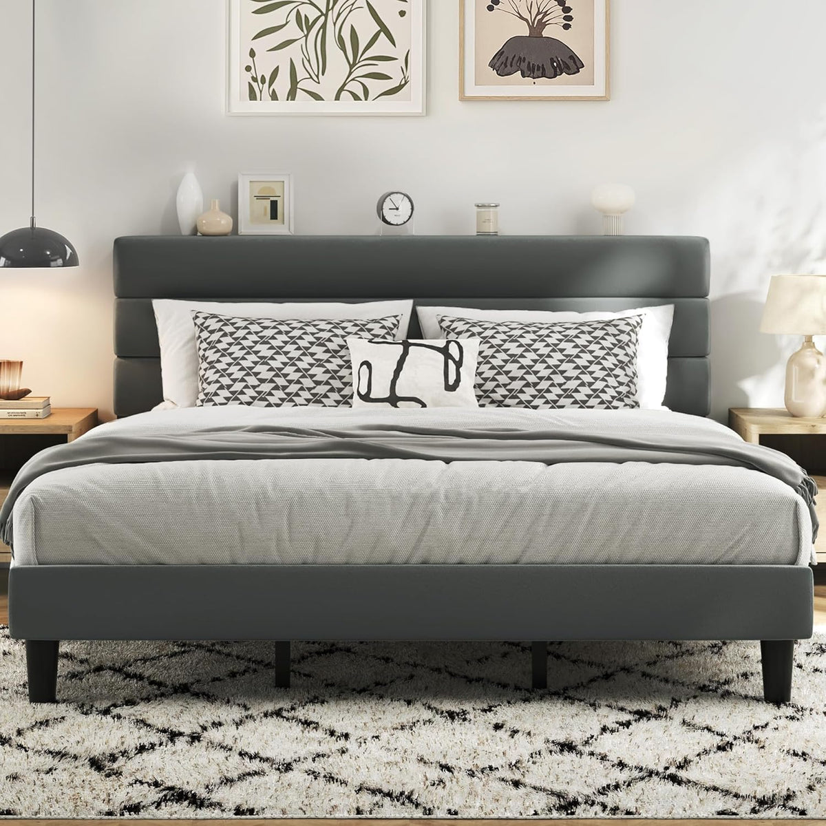 fluest king size bed frame, platform bed frame, main product view