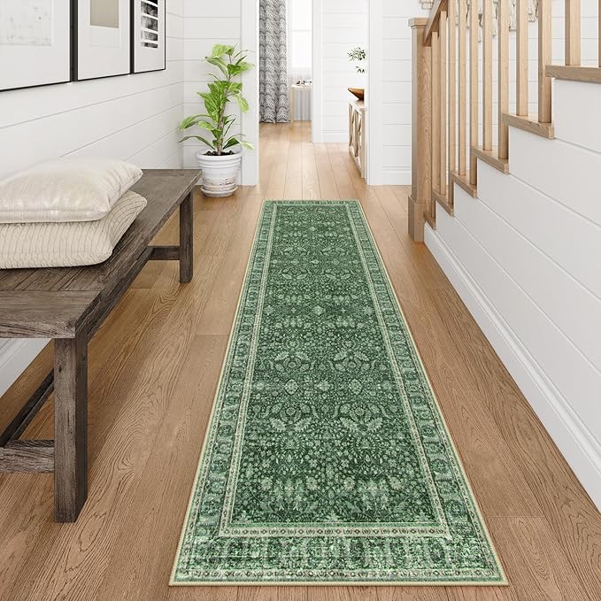 Lahome Vintage 2'6''x8' Green Washable Runners - Image 5