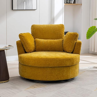 Aoiy & Wifon 42" W Oversized Swivel Accent Chair, Upholstered Round Barrel Chair - Image 6