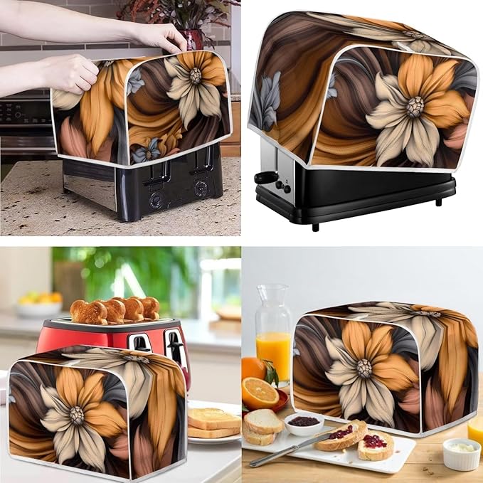 Vintage Flower Floral Pattern Appliance Covers Set Washable Kitchen Blender - Image 2