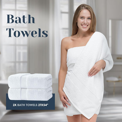 white classic luxury white bath towel set of, side view
