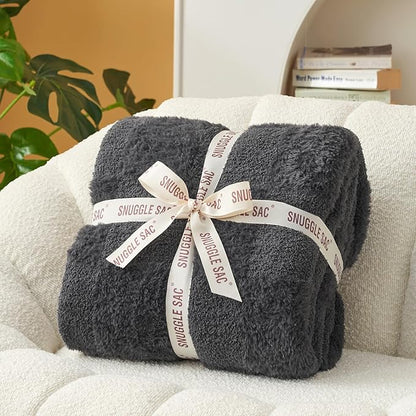 Snuggle Sac Faux Fur Checkered Blanket Twin Size - Image 4