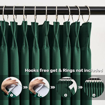 KEQIAOSUOCAI Hunter Green Blackout Curtains - Image 2