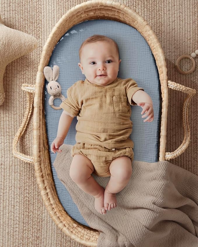 Blissful Diary Muslin Bassinet Sheets - Image 3