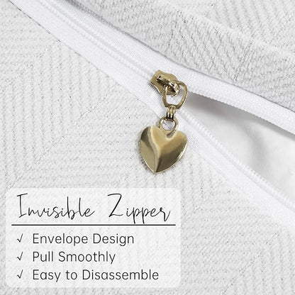 ZWJD Cream Pillow Covers 22x22 Set of 2 Chenille Throw Pillow Covers - Image 3