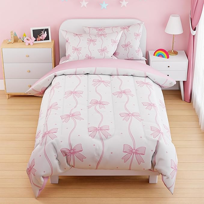 SANDJEST Bow Duvet Cover Sets Twin Size by SANDJEST