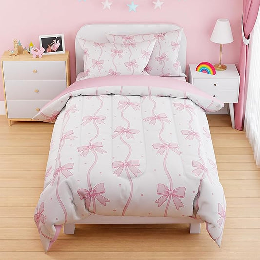 SANDJEST Bow Duvet Cover Sets Twin Size by SANDJEST