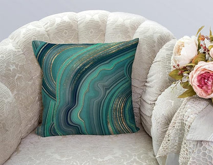 TSSOHU Throw Pillow Cover 18x18 Inch Luxury Green Marble Home Decor Pillowcas - Image 2