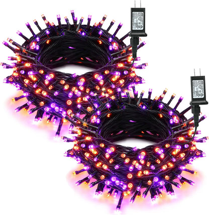 Brizled LED Halloween Lights Indoor Outdoor Orange & Purple String Light