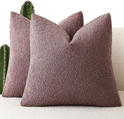 Foindtower Set of 2, Decorative Textured Boucle Throw Pillow Covers Accent by Foindtower