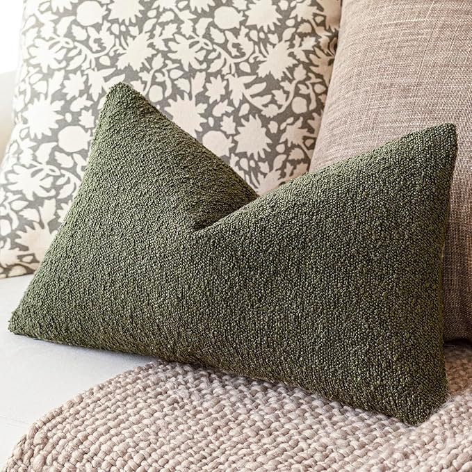 Foindtower Pack of 2 Textured Boucle Throw Pillow Covers Accent Solid - Image 5