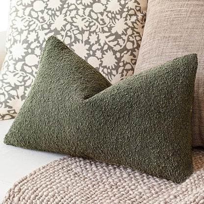 Foindtower Decorative Textured Boucle Throw Pillow Covers Accent Solid Lumbar - Image 5