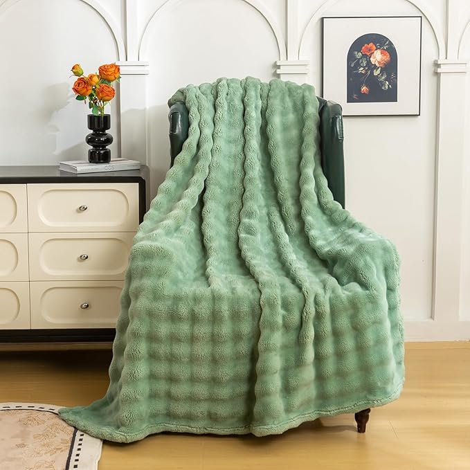 YUSOKI Luxury 3D Bubble Throw Blanket 2lb, All Ages, Home Decoration - Image 2