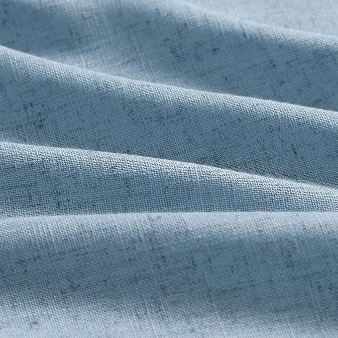 Nanspring Blue Semi Sheer Linen Curtains 84 inch Length - Image 7