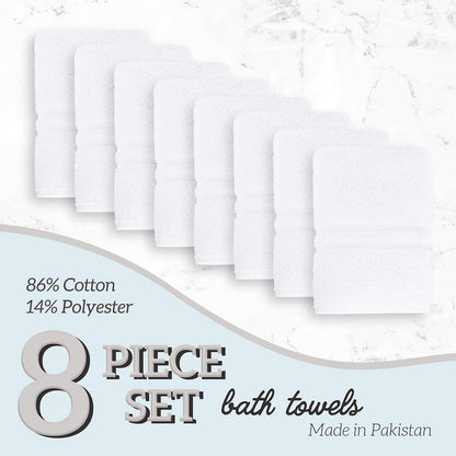 green lifestyle luxury bath towel - white large shown in use