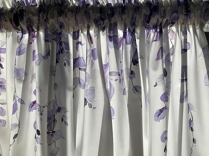 2 Pack Watercolor Purple Leaves Window Valance - Image 3