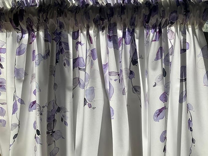 2 Pack Watercolor Purple Leaves Window Valance - Image 3