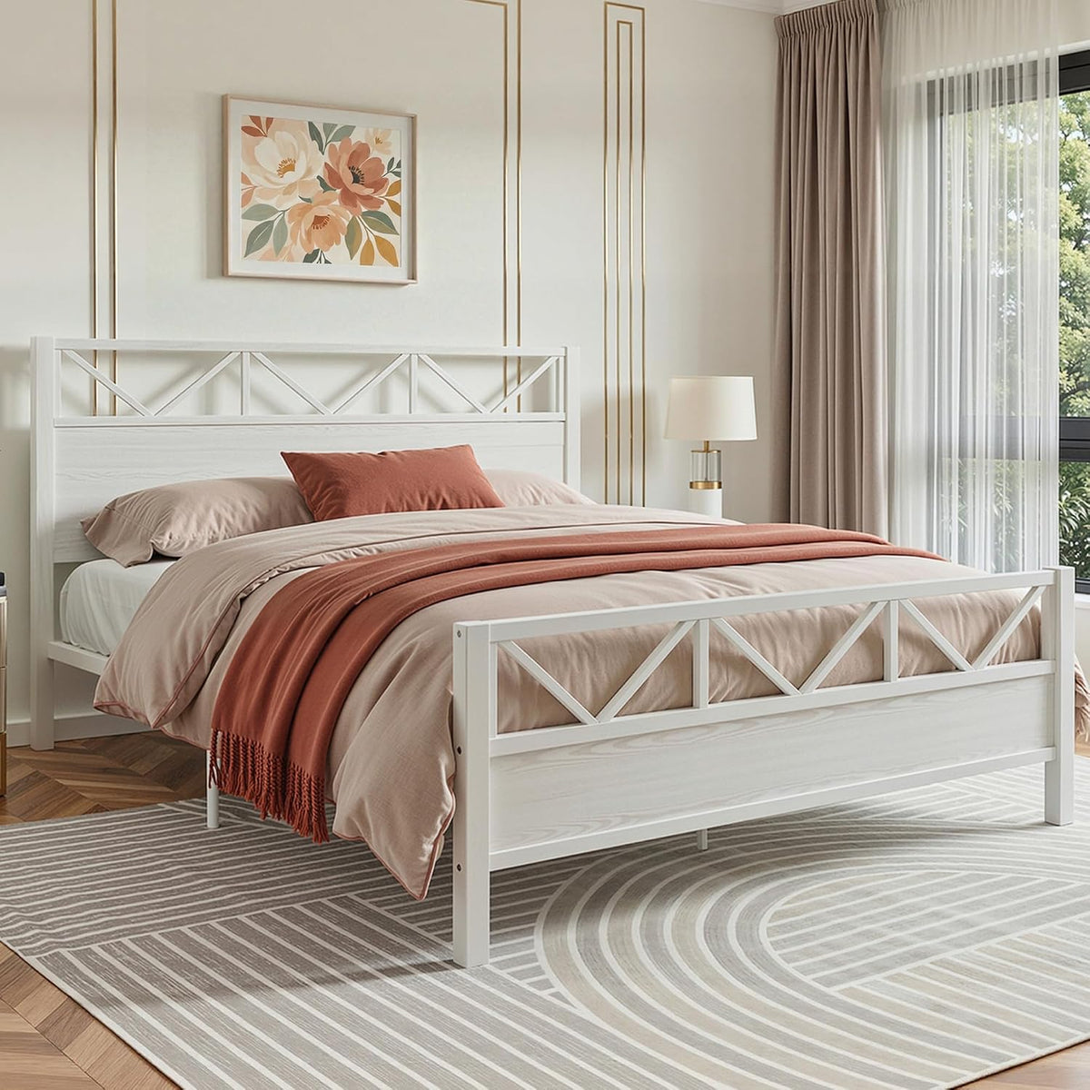 likimio king size bed frame, tall modern headboard, package contents