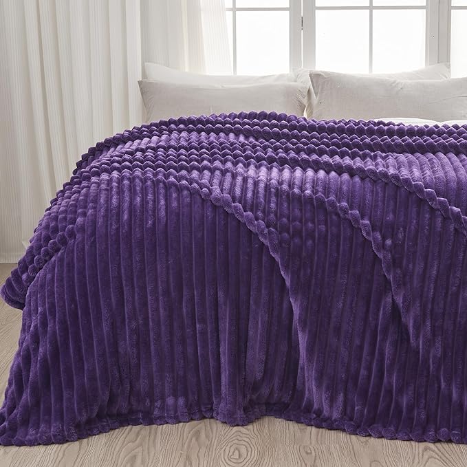 NEWCOSPLAY Super Soft King Blanket Purple Premium Silky Flannel Fleece 3D by NEWCOSPLAY