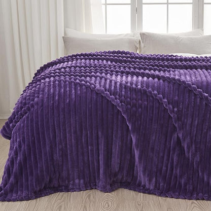 NEWCOSPLAY Super Soft King Blanket Purple Premium Silky Flannel Fleece 3D by NEWCOSPLAY