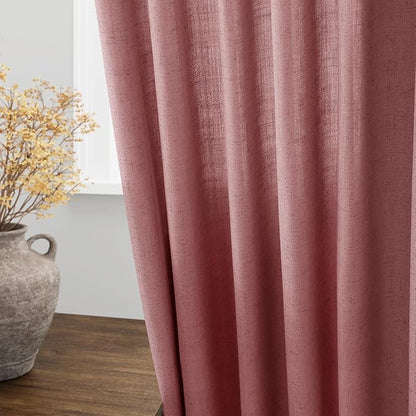 Extra Long Canyon Rose Linen Curtains 120 Inch - Image 4