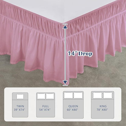 Full Bed Skirt, Elastic Wrap Around Bed Skirt Full Size, Bed Skirts - Image 2