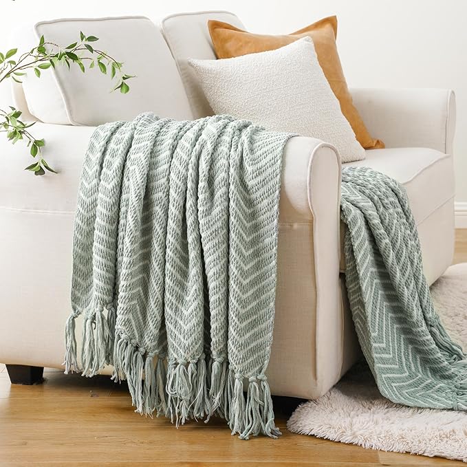 BATTILO HOME Sage Green Throw Blanket - Image 2