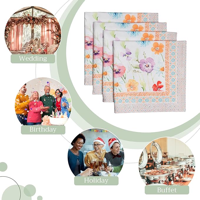 Maison d' Hermine Cloth Napkins Set of 4 100% Cotton Everyday Reusable Square - Image 5