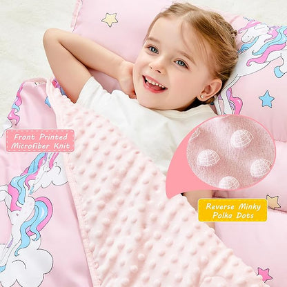 Toddler Nap Mat with Pillow and Blanket, Extra Large Rolled Napping Mats - Image 2