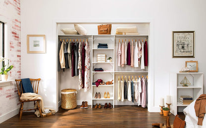 closetmaid suitesymphony wood closet organizer system, 25-inch starter, view 9