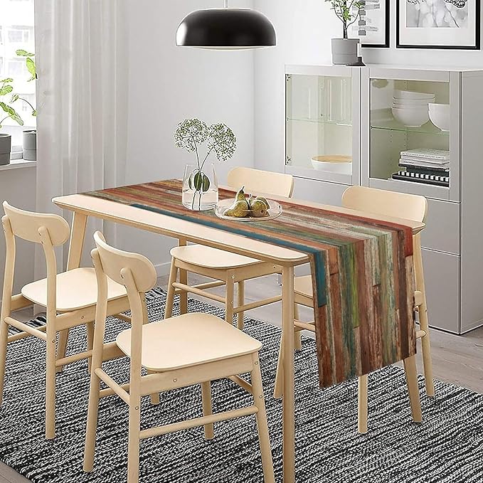 Wooden Table Runner Farmhouse Wood Floor Rustic Planks Wood Grunge Lodge - Image 4