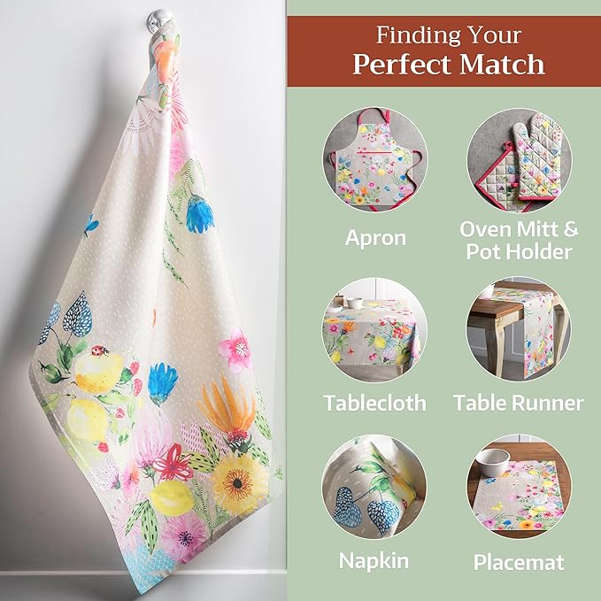 Maison d' Hermine Kitchen Towels Set of 2 100% Cotton 27.50" x 20" Reusable - Image 5
