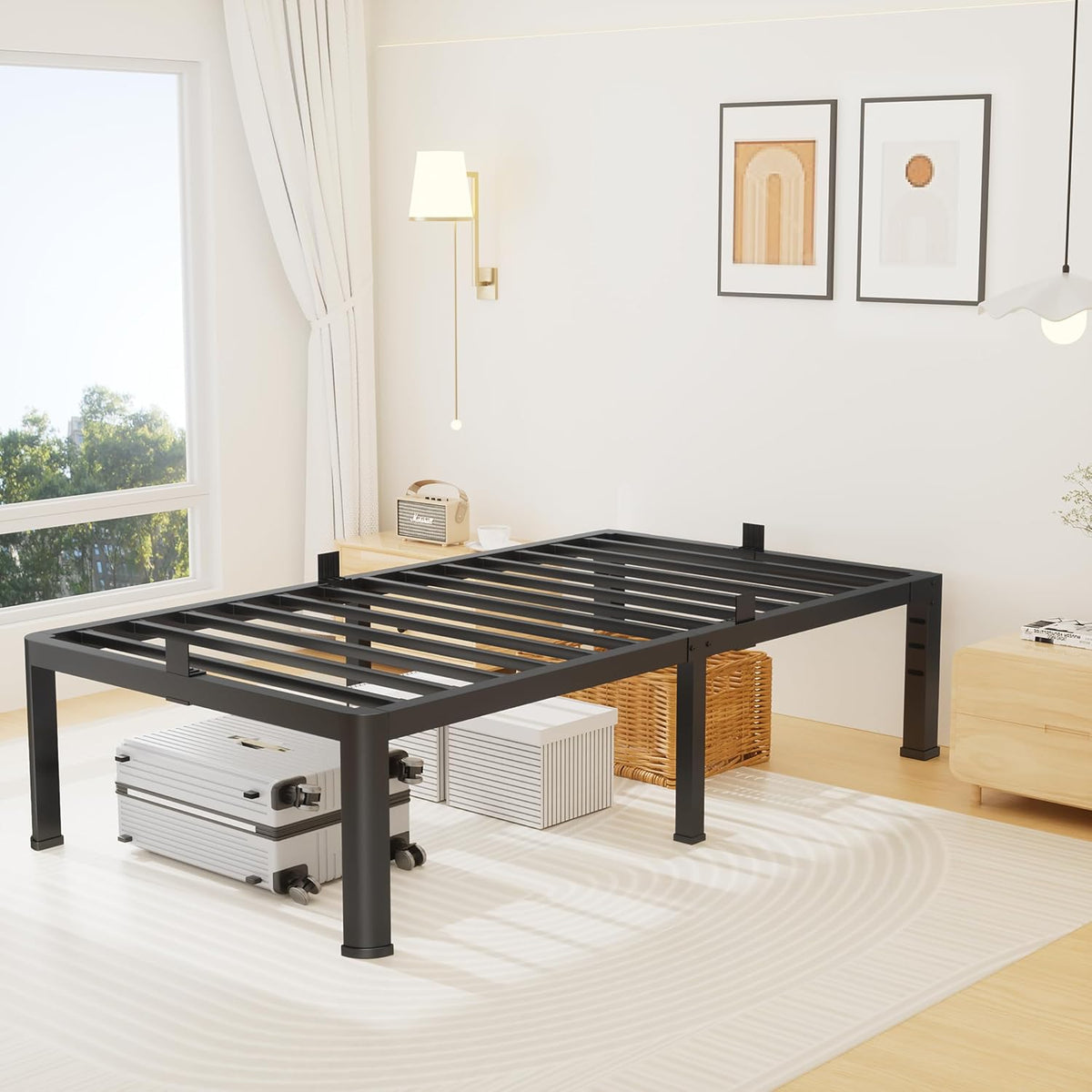 superay 14 inch twin metal bed frame with, view 9
