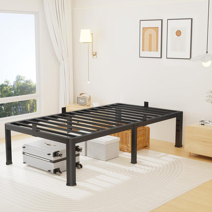 superay 14 inch twin metal bed frame with, view 9