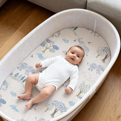 Gllquen Baby Muslin Bassinet Sheets 3 Pack, Breathable Elastic Cozy Fitted - Image 2
