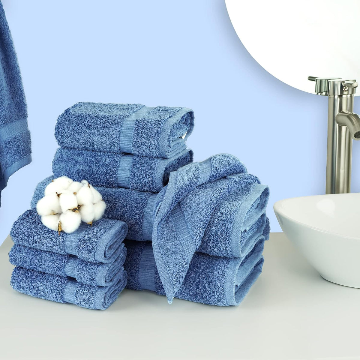 chakir turkish linens 100% cotton 8-piece towel set, main product view