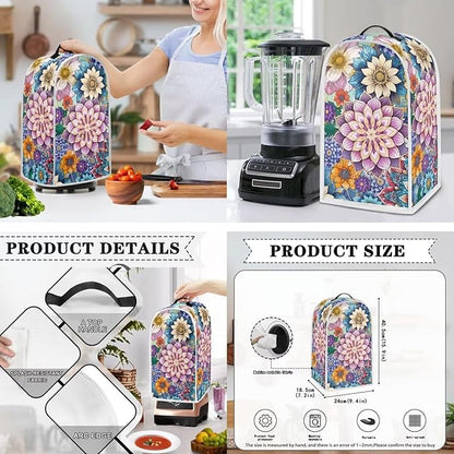 Bright Blossom Flower Toaster Cover 2 Slice，Boho Hippie Floral Kitchen Blender - Image 3