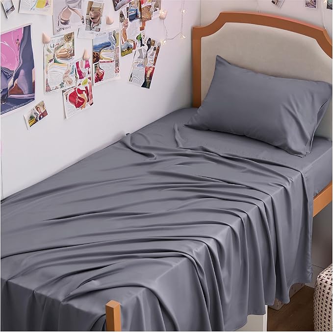 Bedsure Twin XL Sheet Set Dorm Bedding, Cooling Sheets Twin Extra Long Sheets - Image 6