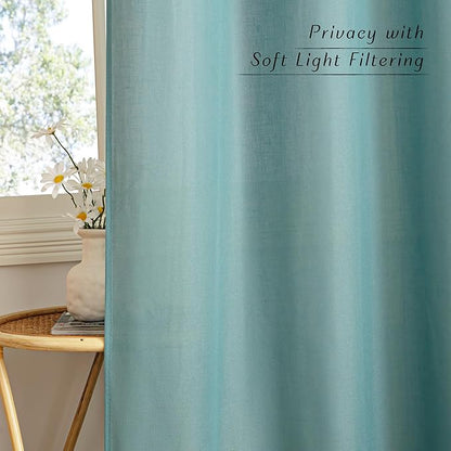 NICETOWN Greyish Blue Linen Curtains - Image 5
