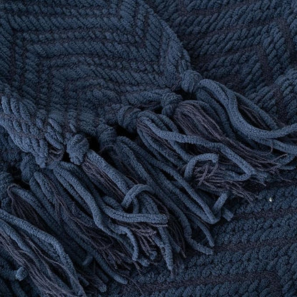 BATTILO HOME Navy Blue Throw Blanket - Image 7
