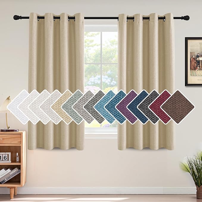 H.VERSAILTEX Linen Blackout Curtain 54 Inches Long by HVERSAILTEX