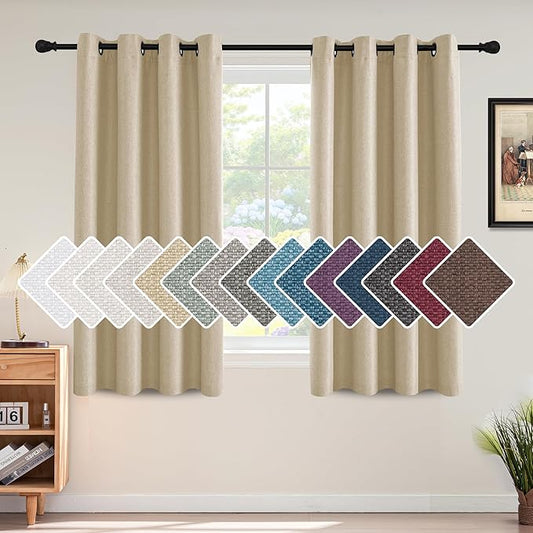H.VERSAILTEX Linen Blackout Curtain 63 Inches Long by HVERSAILTEX