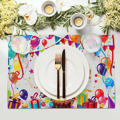 Giwawa Happy Birthday Placemats, Bithday Cake Gifts Decorative Table Mat Set of - Image 3