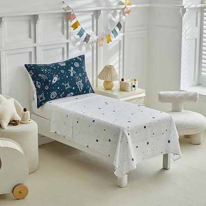 4 Pieces Toddler Bedding Set for Boy, Space Toddler Bed Comforter Set, Soft and - Image 5