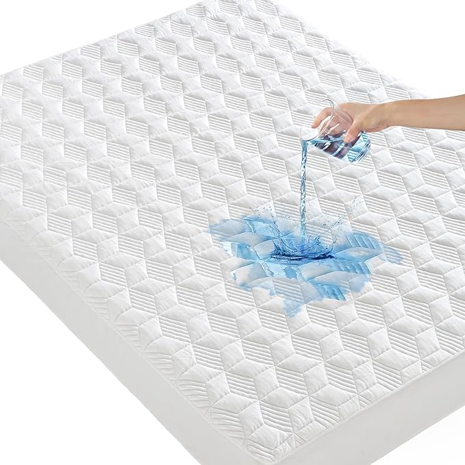 GRT Waterproof Mattress Protector Queen, Rayon Bamboo Mattress Protector by GRT