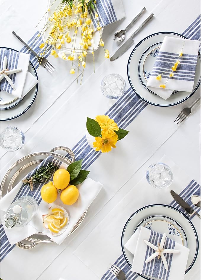 Solino Home Stripe Linen Table Runner 60 Inches - Image 9